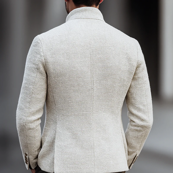 Artjom - Chaqueta Informal De Tweed Liso Con Cuello Alto