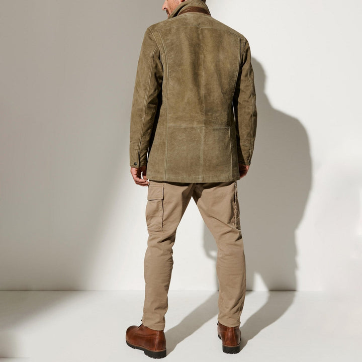 Cesario - Chaqueta Clásica De Cuero Vintage