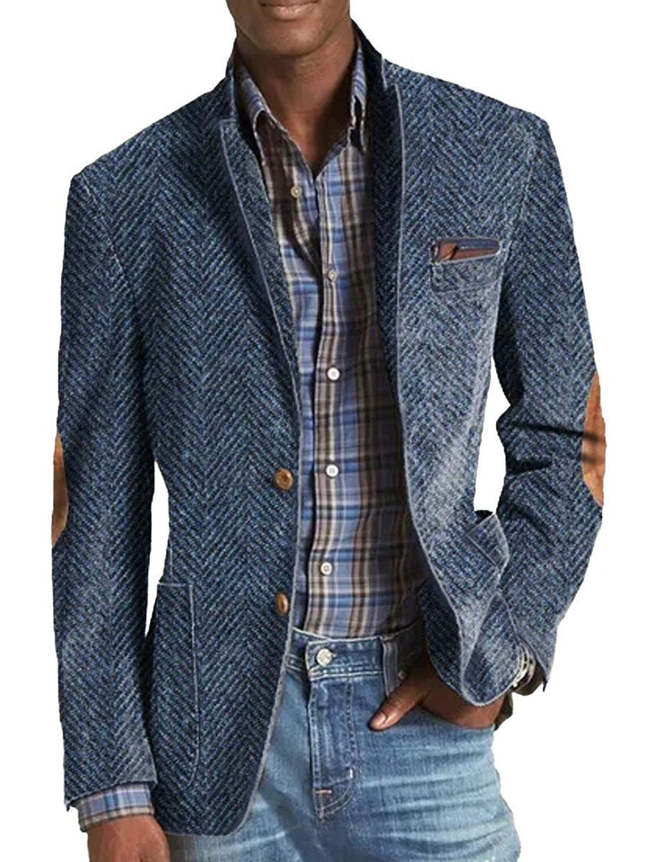 Elon - Blazer Casual De Ante Con Estampado De Espiga