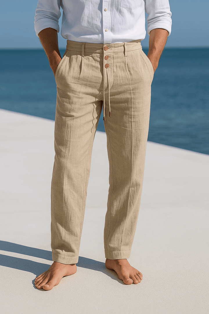 Jevaun - Pantalones Cómodos De Lino