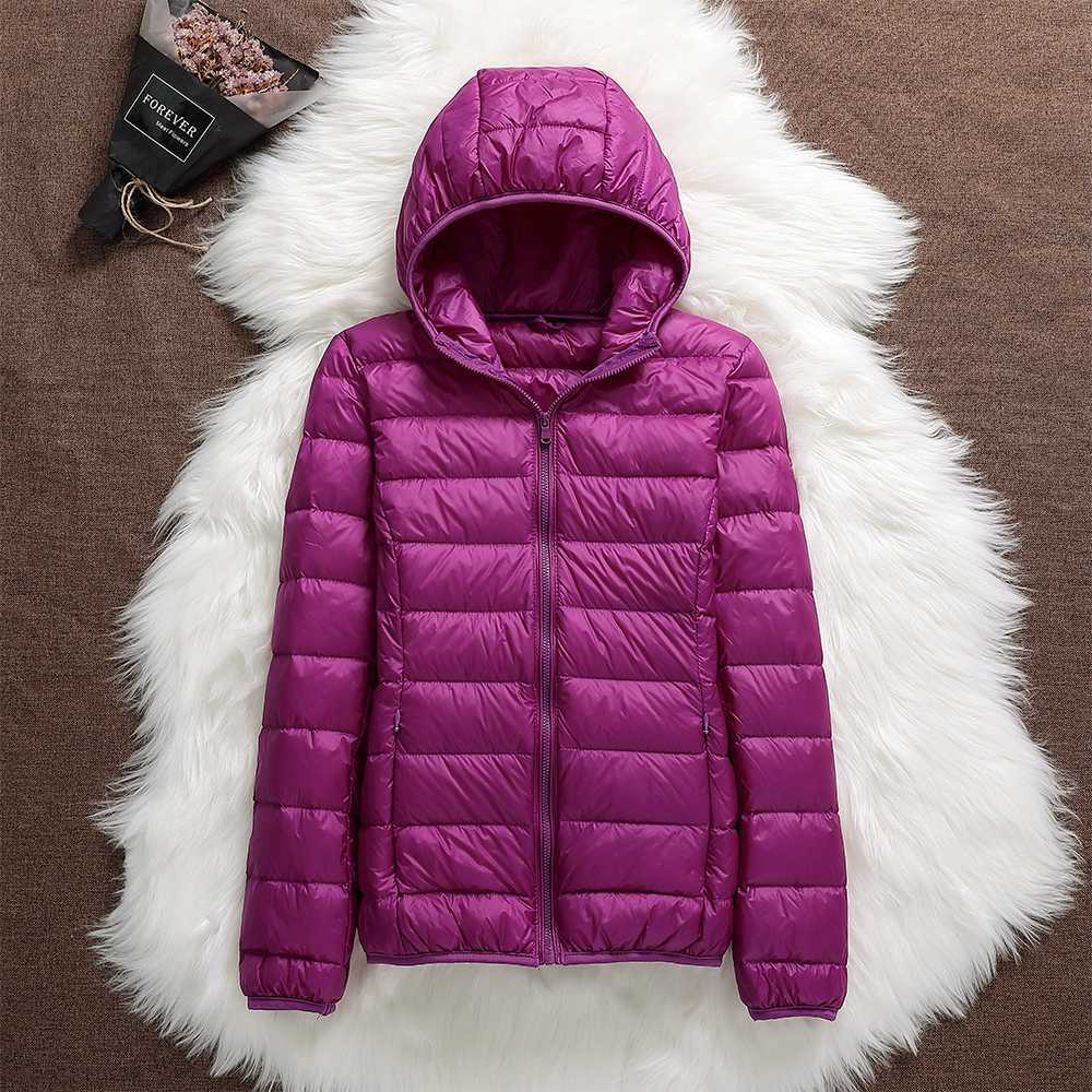Manuela - Chaqueta Impermeable Con Plumas de Pato Blancas