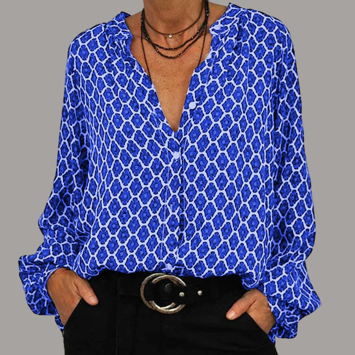 Geertje - Camisa Midi Relajada con Escote en V