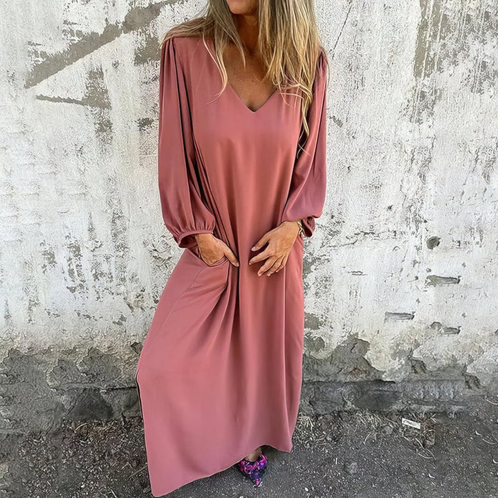 Loosia - Vestido Largo Boho Con Bolsillos