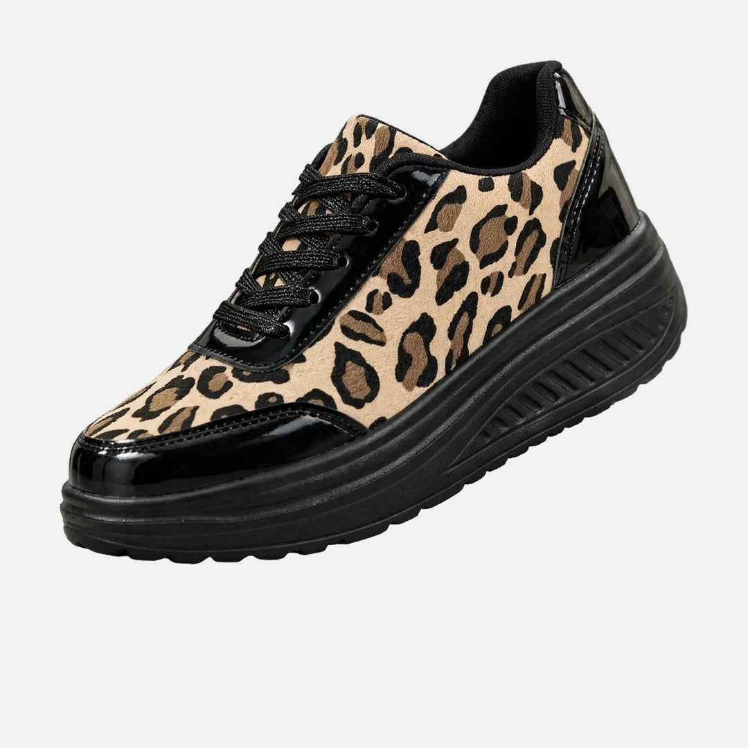 Alika - Zapatilla Deportiva De Cuña Con Estampado De Leopardo
