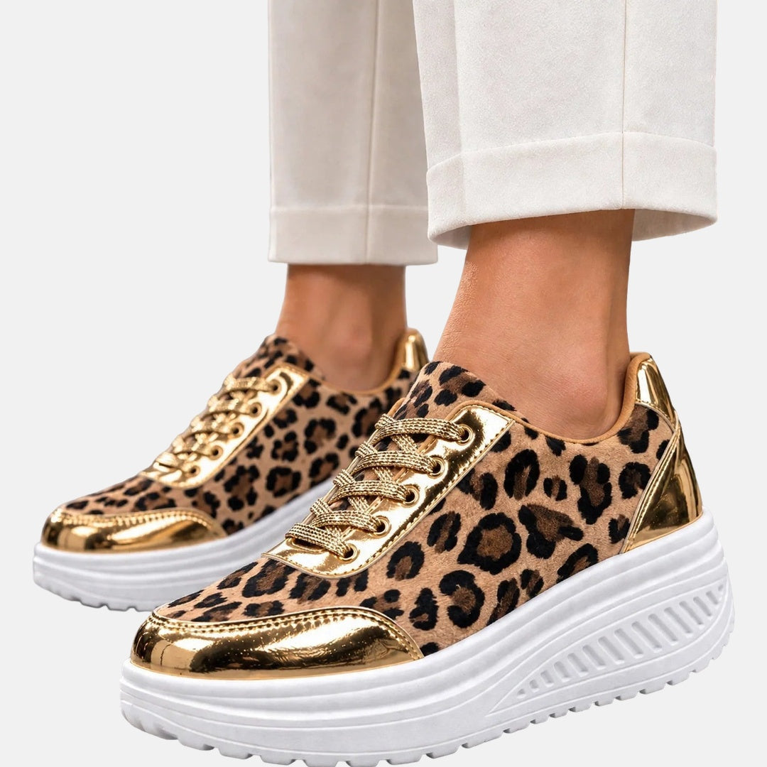 Alika - Zapatilla Deportiva De Cuña Con Estampado De Leopardo