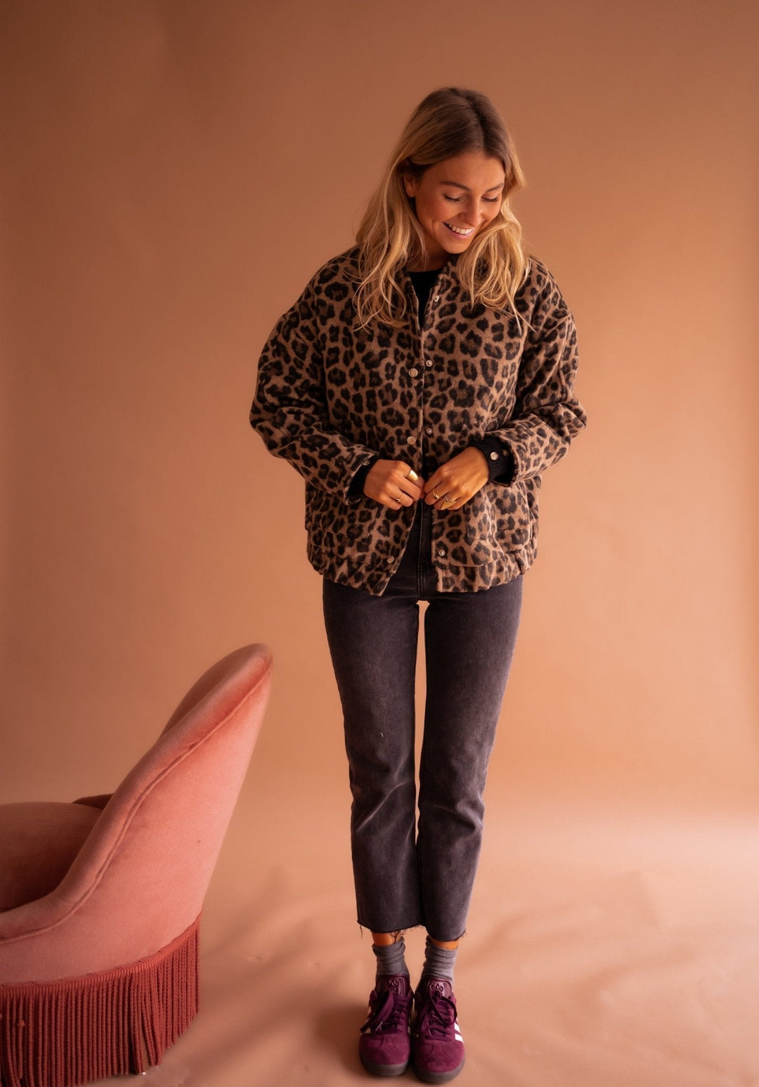Leana - Chaqueta Transpirable Con Estampado De Leopardo