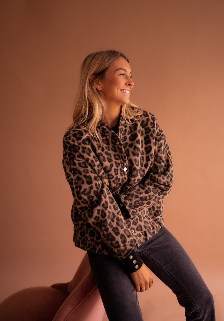 Leana - Chaqueta Transpirable Con Estampado De Leopardo