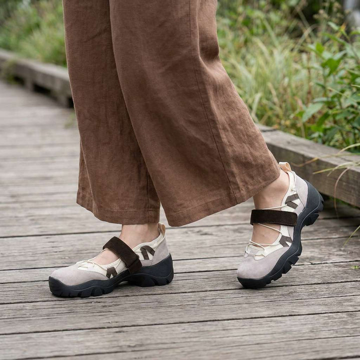 Vinilia - Zapatillas Deportivas De Suela Gruesa Con Correa Ajustable