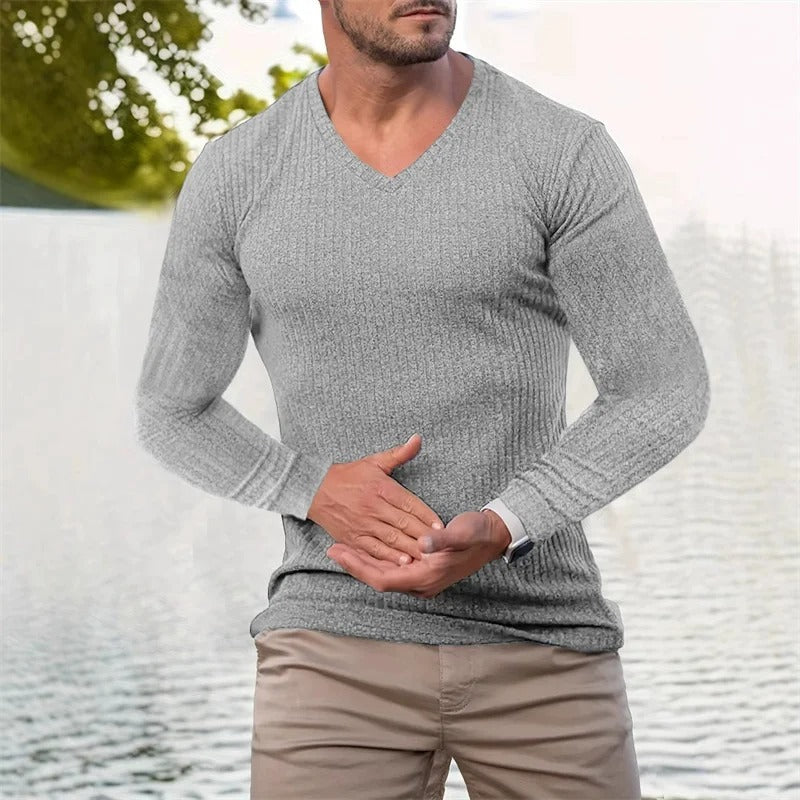 Faron - Camisa De Manga Larga Con Rayas