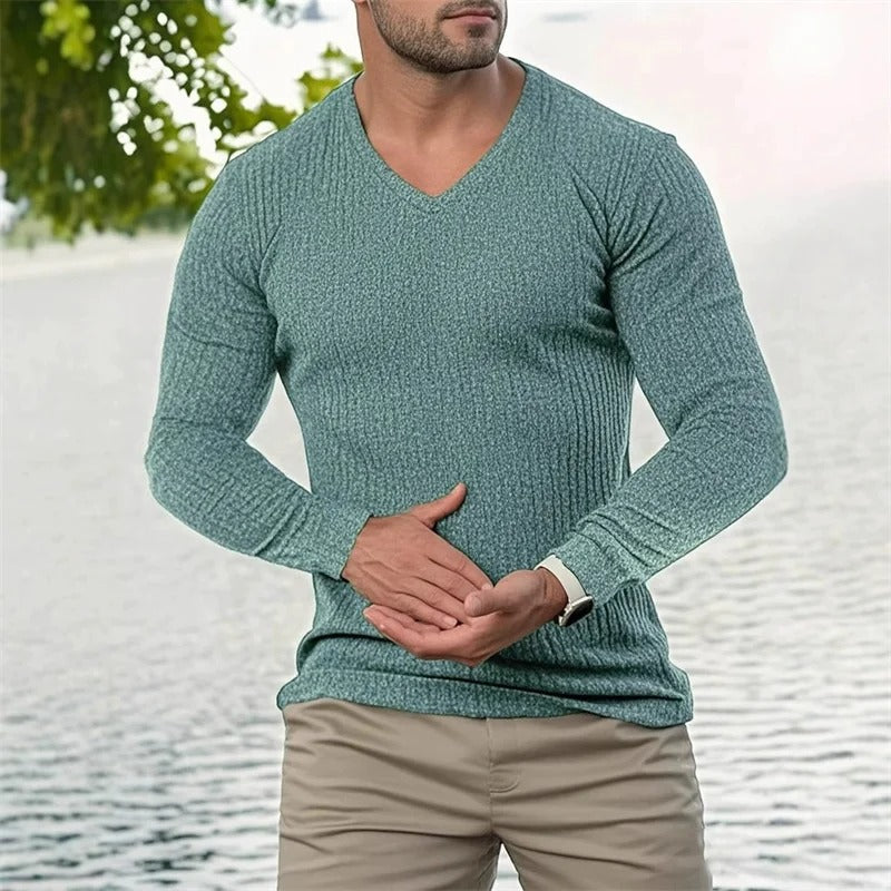 Faron - Camisa De Manga Larga Con Rayas