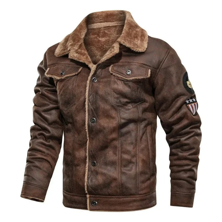 Danniel - Elegante Chaqueta De Cuero Cálida Con Forro Polar