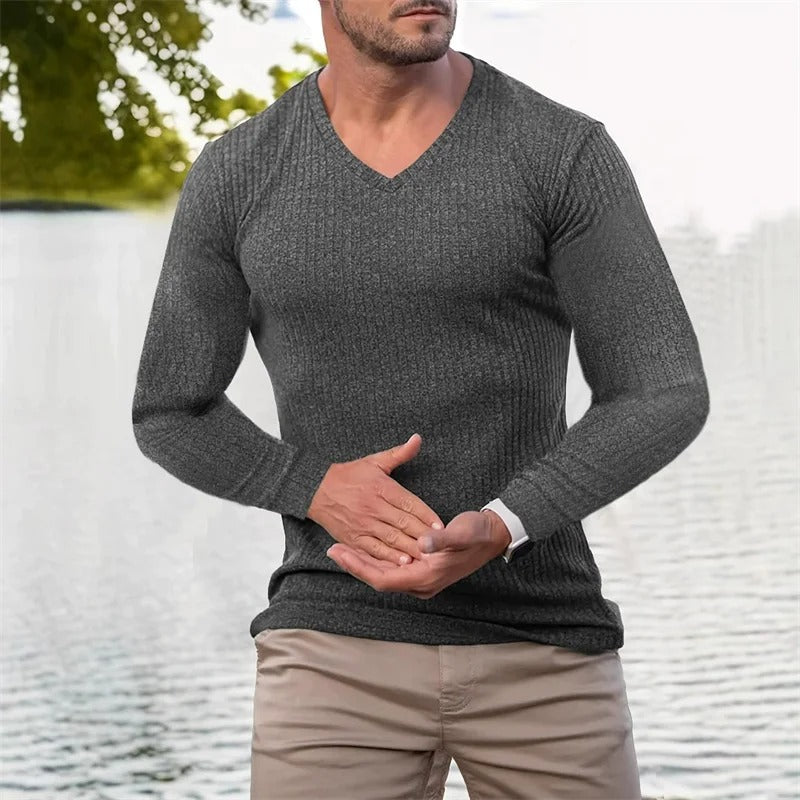 Faron - Camisa De Manga Larga Con Rayas