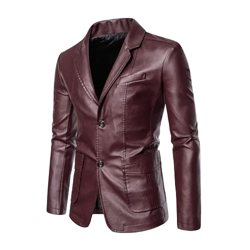 Marcon - Chaqueta Informal De Cuero Para Negocios