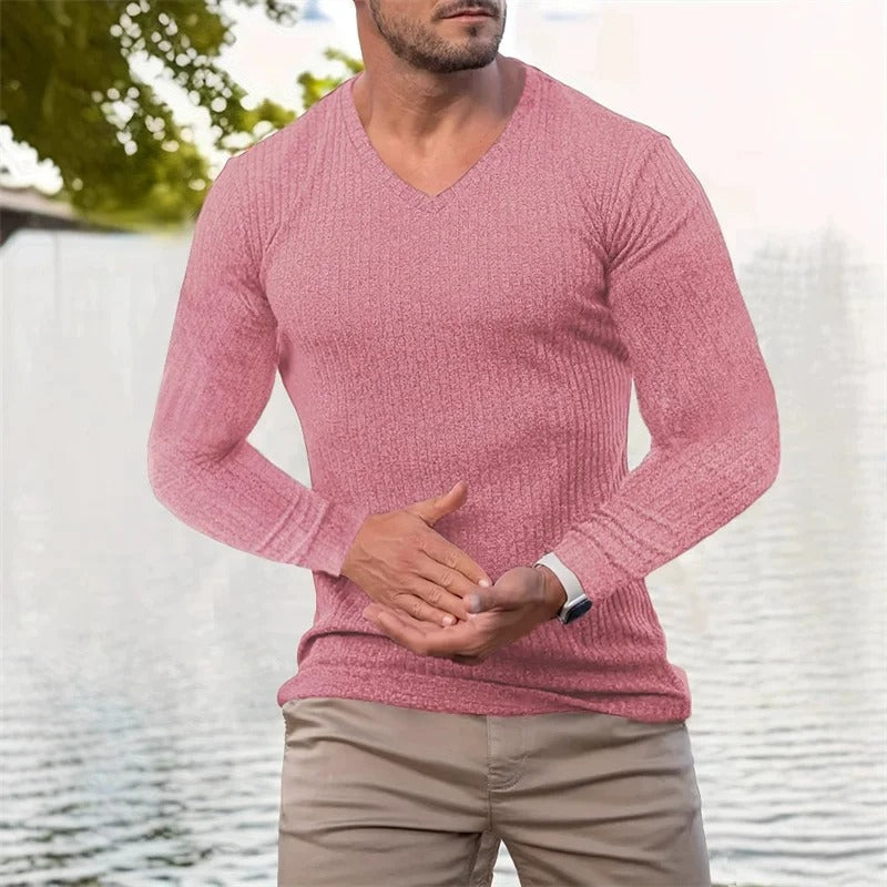 Faron - Camisa De Manga Larga Con Rayas