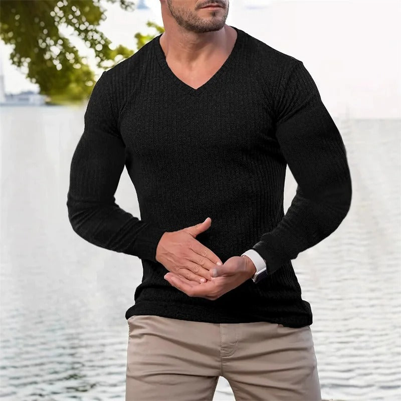 Faron - Camisa De Manga Larga Con Rayas