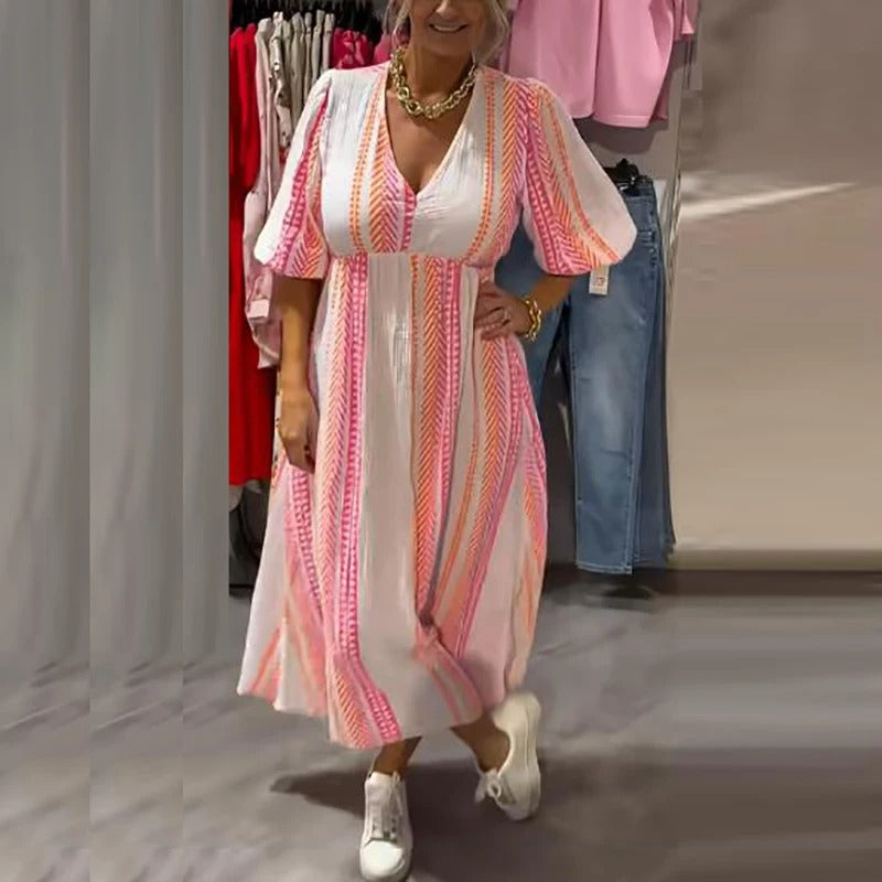 Annie - Vestido De Verano De Lino Con Cuello En V