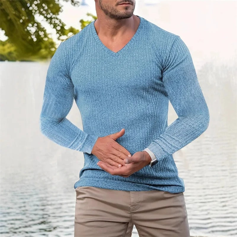 Faron - Camisa De Manga Larga Con Rayas
