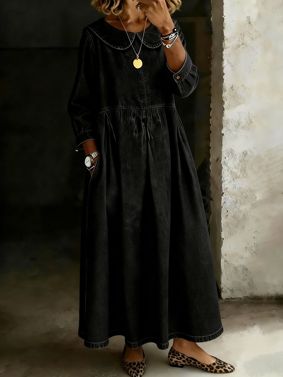 Dasol - Vestido Vaquero De Manga Larga