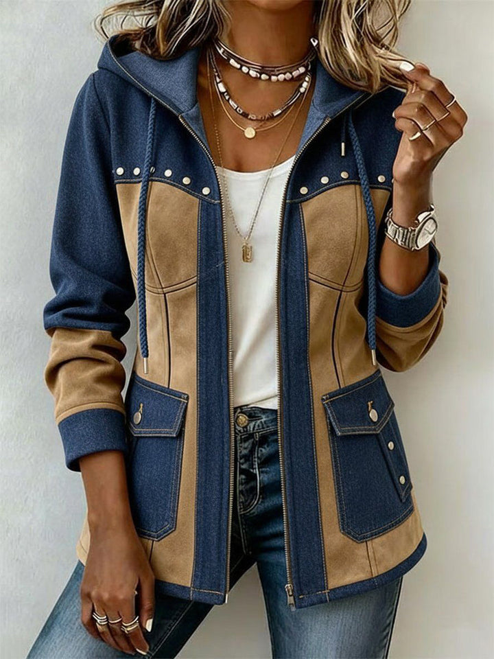 Lyndsay - Chaqueta Con Capucha y Paneles Texturizados en Contraste