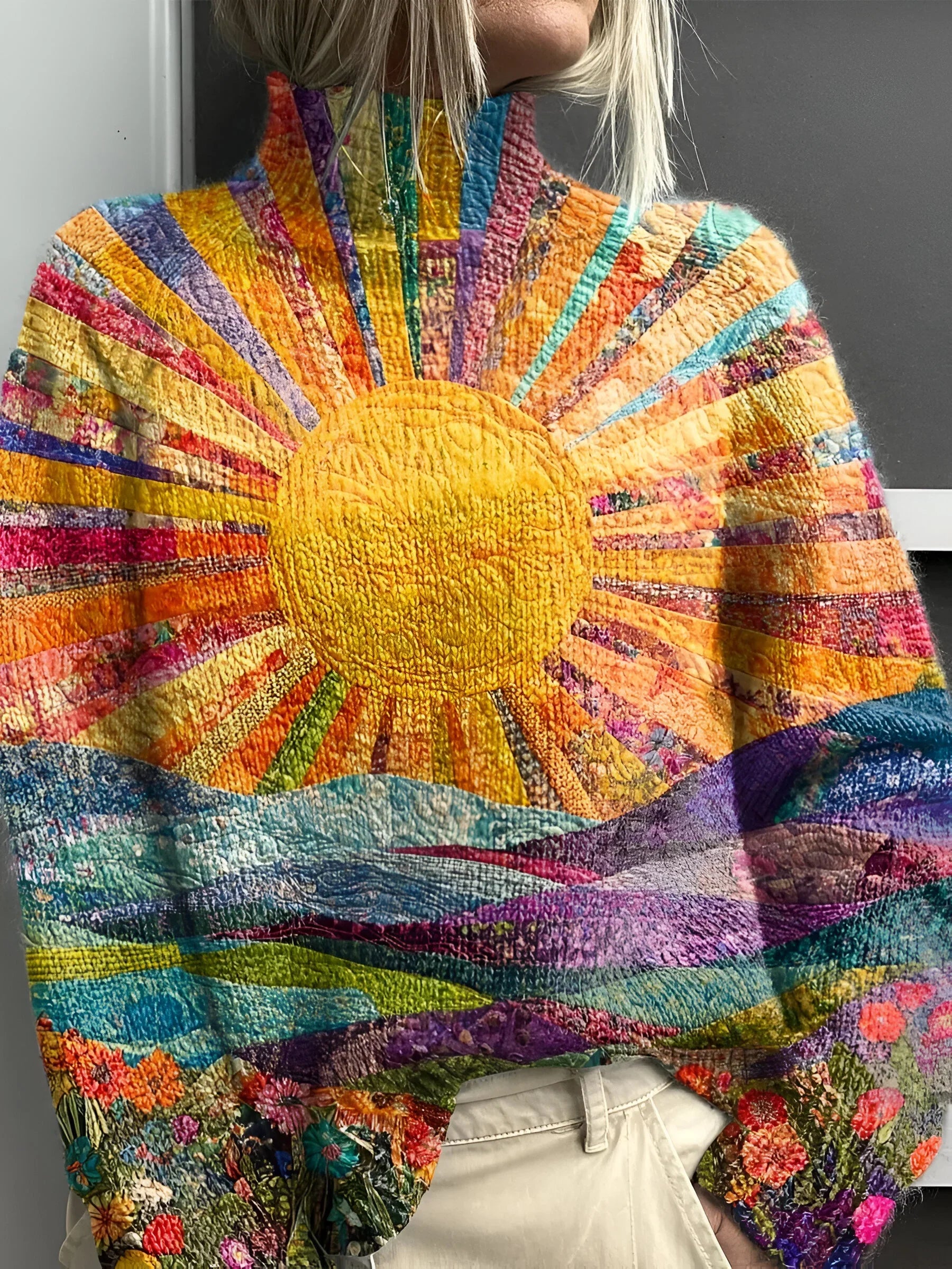 Semone - Alegre Jersey Colorido de Cuello Alto – TorresMéxico