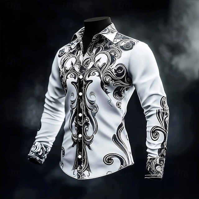 Leighton - Camisa Con Botones y Estampado Barroco Vintage