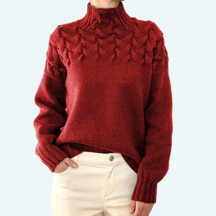 Farrah - Elegante Jersey De Cuello Alto De Punto