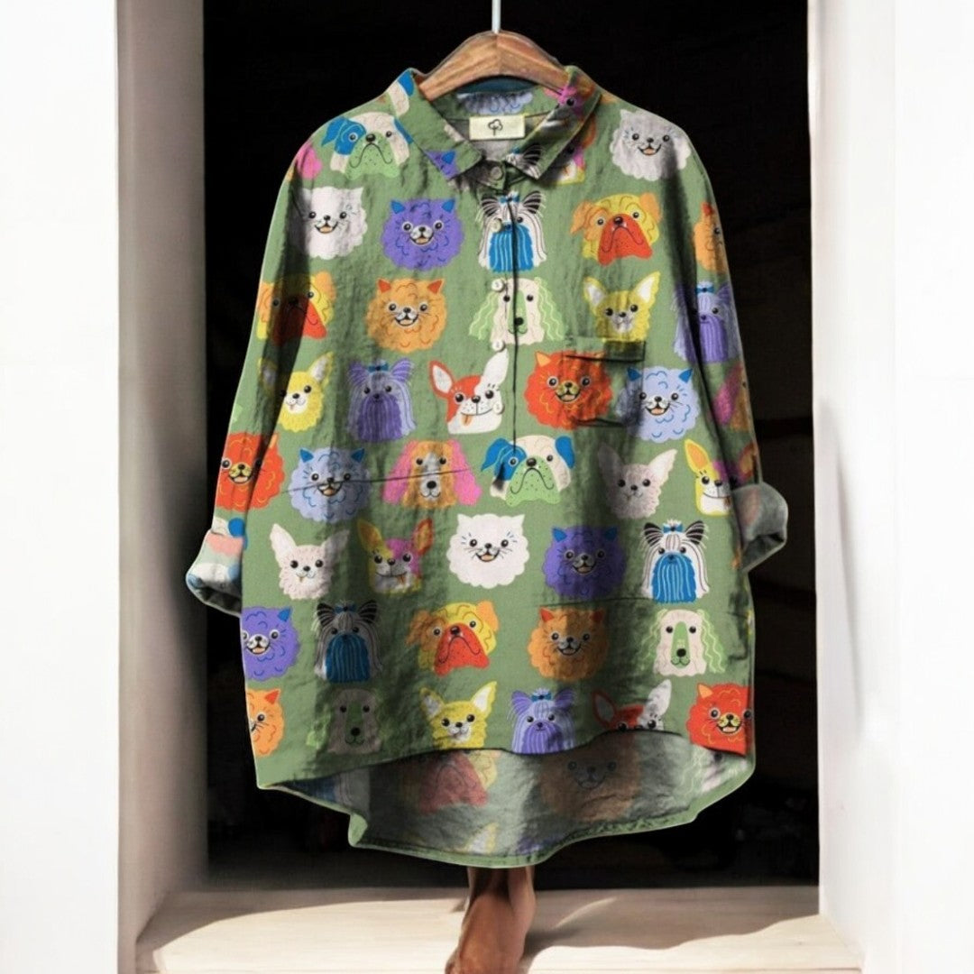 Skaiste - Blusa Exclusiva Con Estampado De Perros