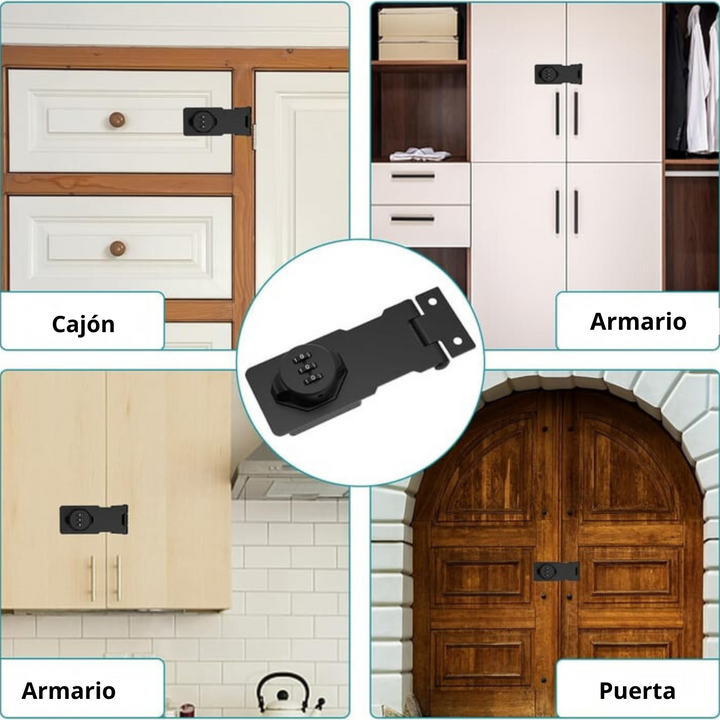 SafeKey - Cerradura De Pestillo Con Contraseña Para Armarios