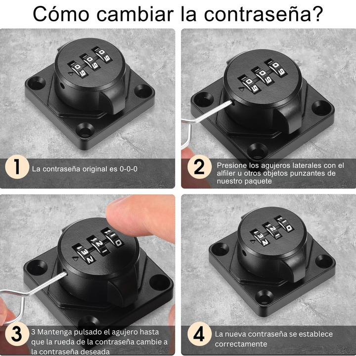 SafeKey - Cerradura De Pestillo Con Contraseña Para Armarios