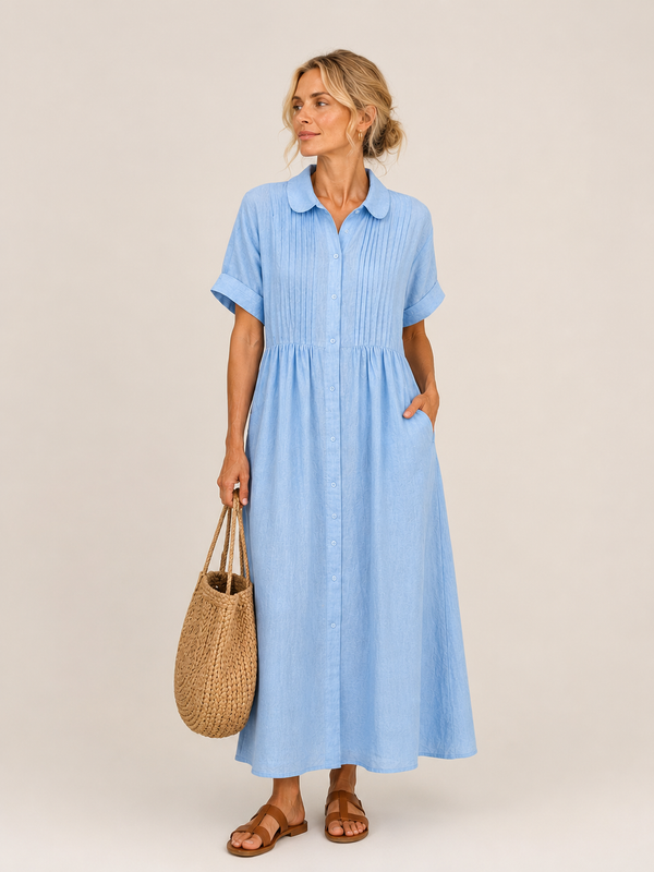 Anjali - Vestido Midi Tipo Camisa de Verano