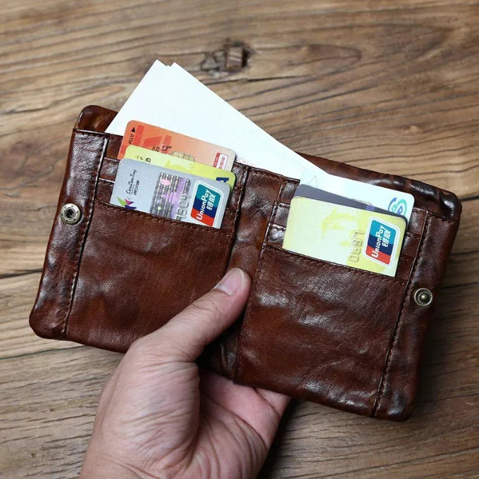 TruePouch - Cartera De Cuero Con Cremallera