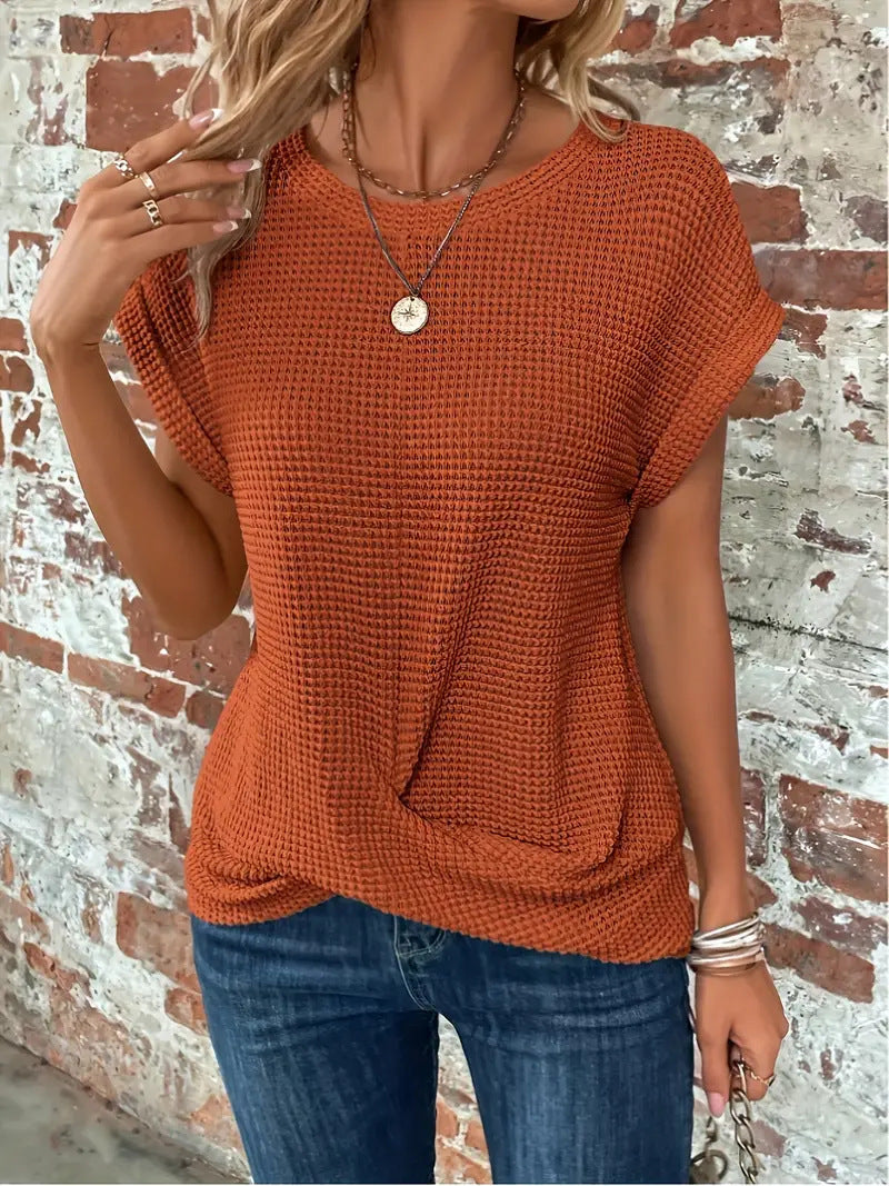 Mila - Blusa Elegante Con Cuello Redondo