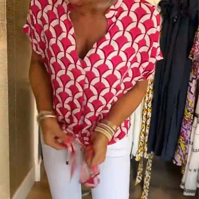 Naskia - Blusa De Manga Corta Con Cuello En V