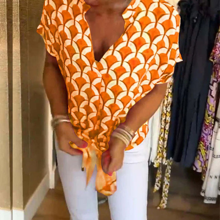 Naskia - Blusa De Manga Corta Con Cuello En V