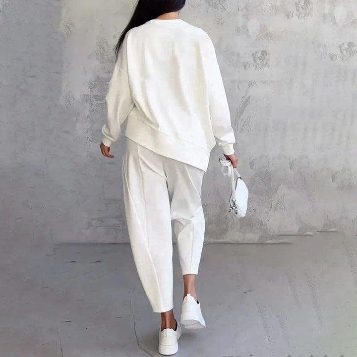 Elke - Conjunto De 2 Piezas De Top y Pantalón De Cuello Redondo