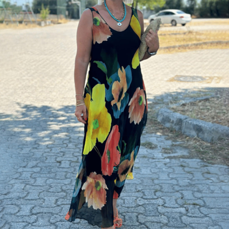 Marjo - Vestido Floral Suave Sin Mangas