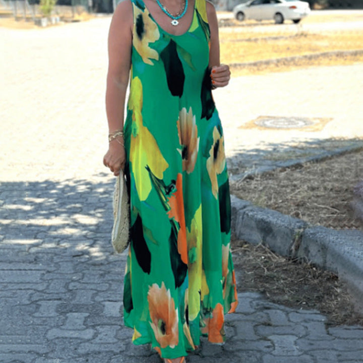 Marjo - Vestido Floral Suave Sin Mangas