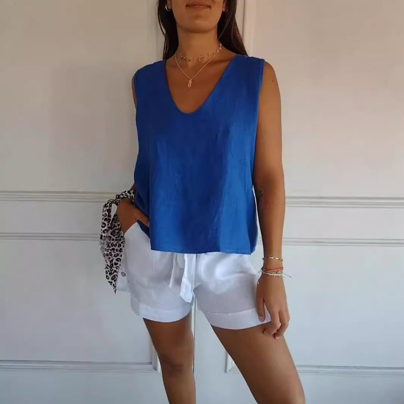 Maritza - Sin Mangas Arriba Con Cuello en V