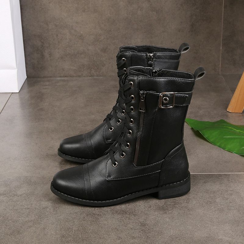 Eugenie - Botas Ortopédicas de Cuero con Cremallera Lateral