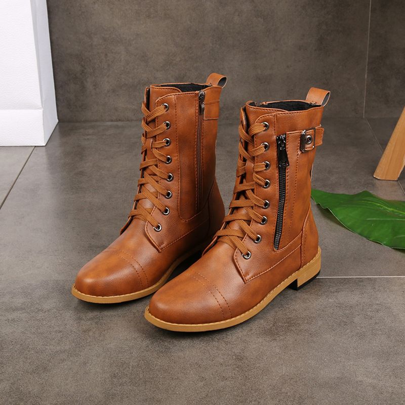 Eugenie - Botas Ortopédicas de Cuero con Cremallera Lateral