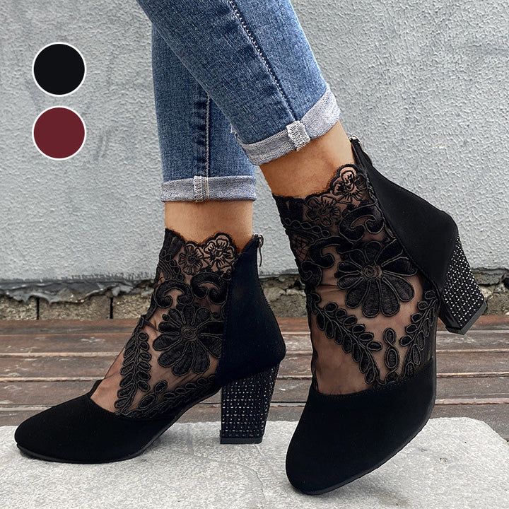 Janneke - Elegantes Zapatos de Tacón Alto de Encaje