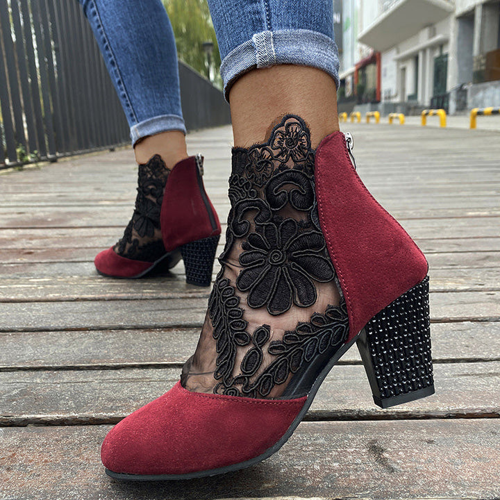 Janneke - Elegantes Zapatos de Tacón Alto de Encaje