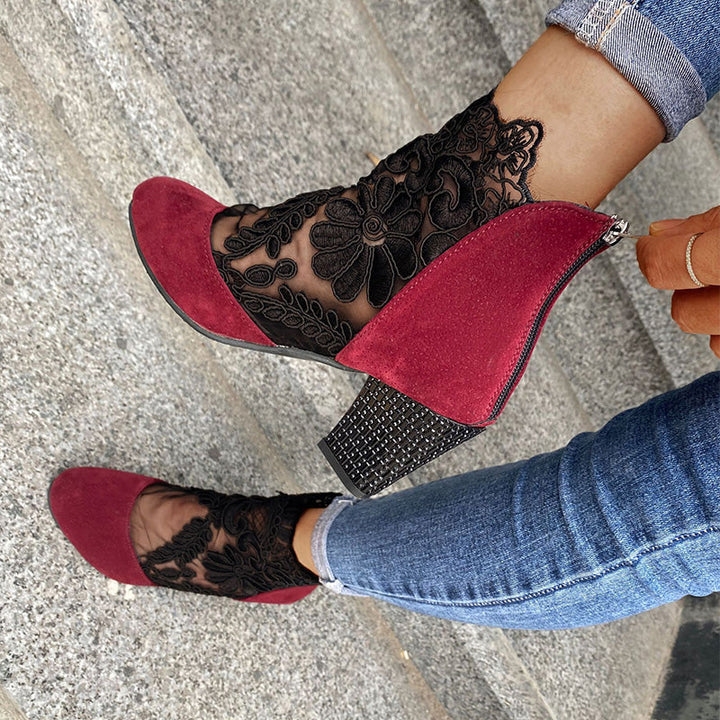 Janneke - Elegantes Zapatos de Tacón Alto de Encaje