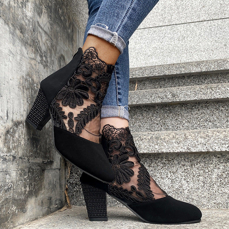 Janneke - Elegantes Zapatos de Tacón Alto de Encaje