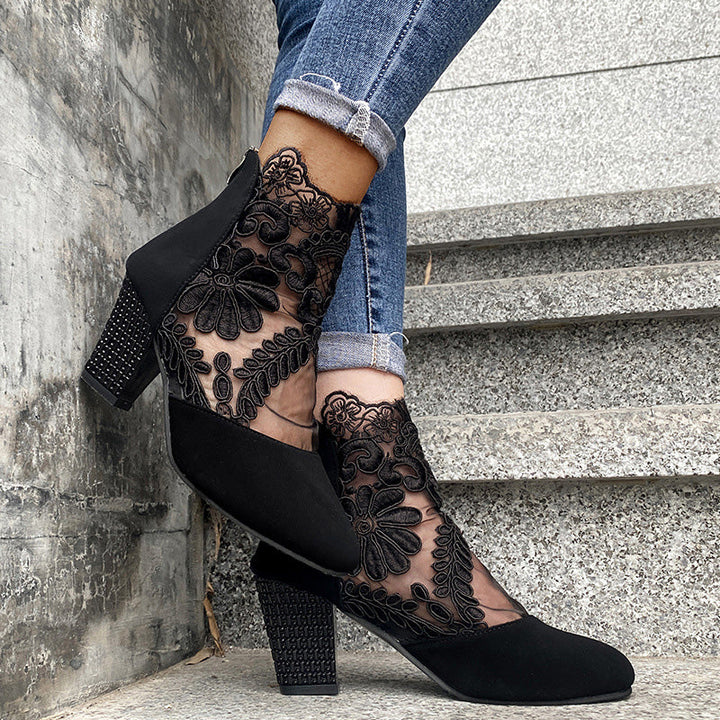 Janneke - Elegantes Zapatos de Tacón Alto de Encaje