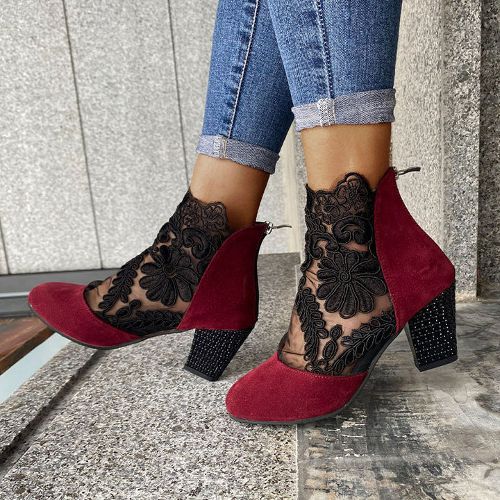 Janneke - Elegantes Zapatos de Tacón Alto de Encaje