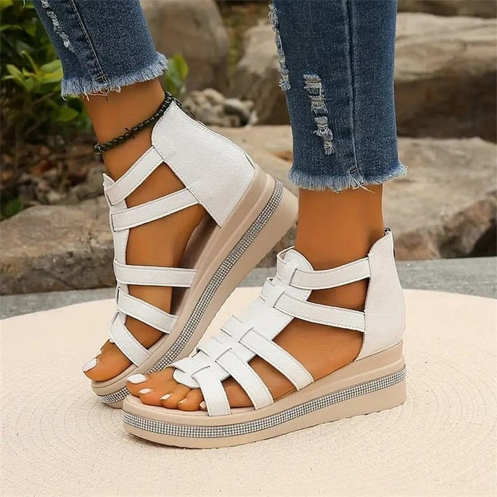 Queena - Sandalias Con Cuña De Strass