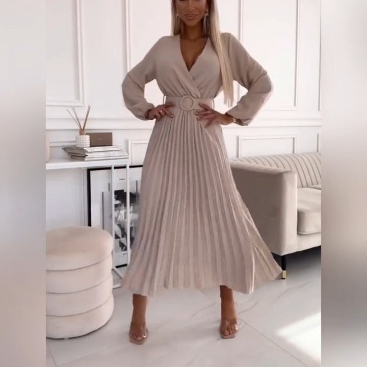 Elza - Vestido Midi Plisado Elegante