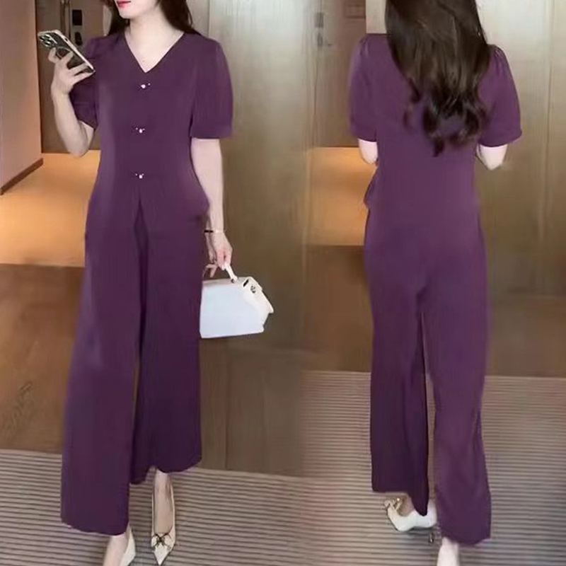 Eseniya - Elegante Conjunto De Dos Piezas De Manga Corta