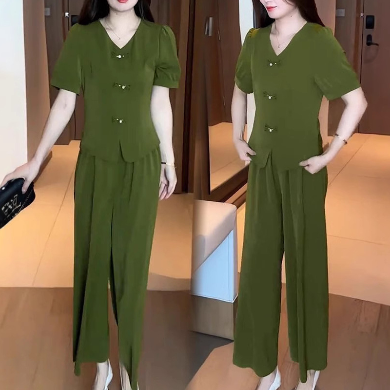 Eseniya - Elegante Conjunto De Dos Piezas De Manga Corta